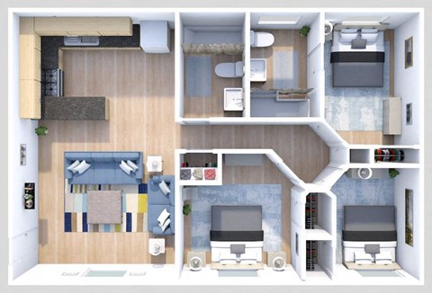 three bedroom two bathroom floor plan at mountaineer village