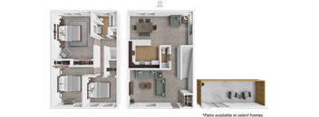 A set of three images showing different floor plans of a house.