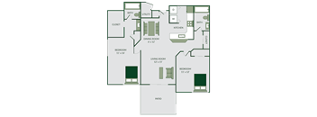 2 bed 2 bath floor plan