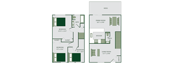 3 Bed 1.5 Bath floor plan