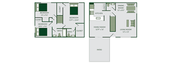 3 bed 1 full 2 half bath floor plan