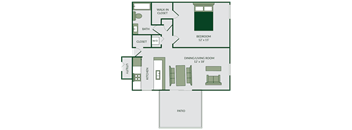 1 bed 1 bath floor plan