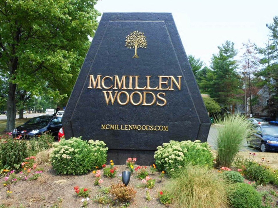McMillen Woods Apartments welcome sign