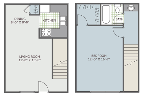 one bedroom townhome for rent