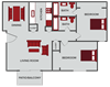 two bed two bath apt floor plan