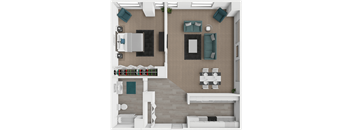 1 bedroom, 1 bathroom apartment at LeClaire Apartments in Moline, IL