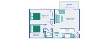 a floor plan of a living room and a dining room