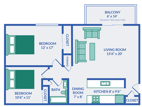 a floor plan of a living room and a dining room