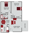 two bedroom apartment floor plan