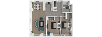 2 bedroom, 1 bathroom apartment at LeClaire Apartments in Moline, IL