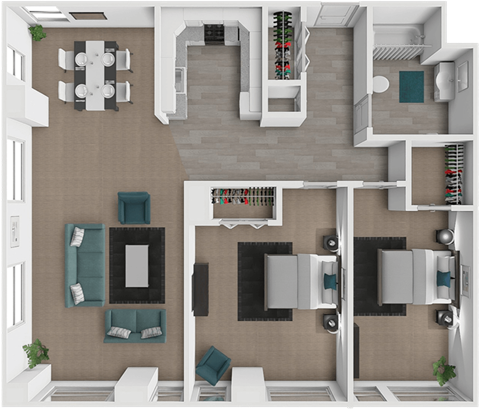 2 bedroom, 1 bathroom apartment at LeClaire Apartments in Moline, IL