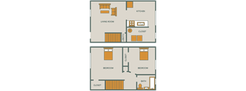 MONTICELLO ARMS | 2 BEDROOM 1 BATH A