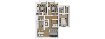 3 bed 2 bath floor plan at northridge crossing apartments