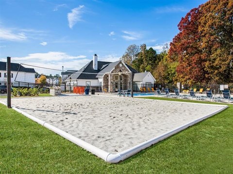 sand volleyball court at Junction at Ramsey & carver apts