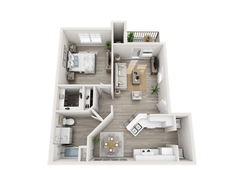 floor plan of one bedroom apartment