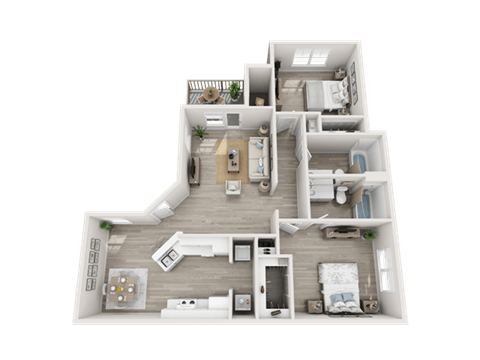 two bedroom apartment floor plan