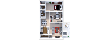 2 Bed 1.5 Bath Berkshire Floor Plan North Park