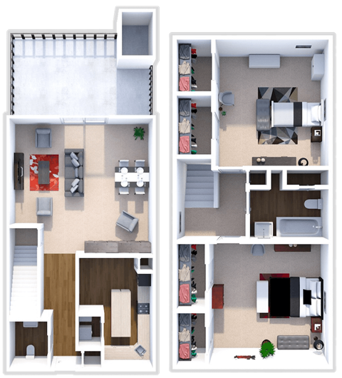2 Bed 2 Bath Kensington Floor Plan at North Park