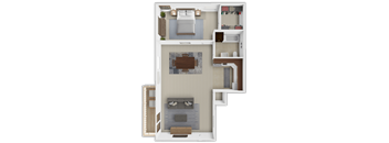 a floor plan of a house with a bedroom and a bathroom