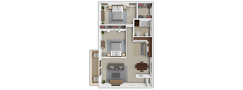 a 3d rendering of a residential floor plan