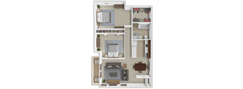 a floor plan of a house with a bedroom and a living room