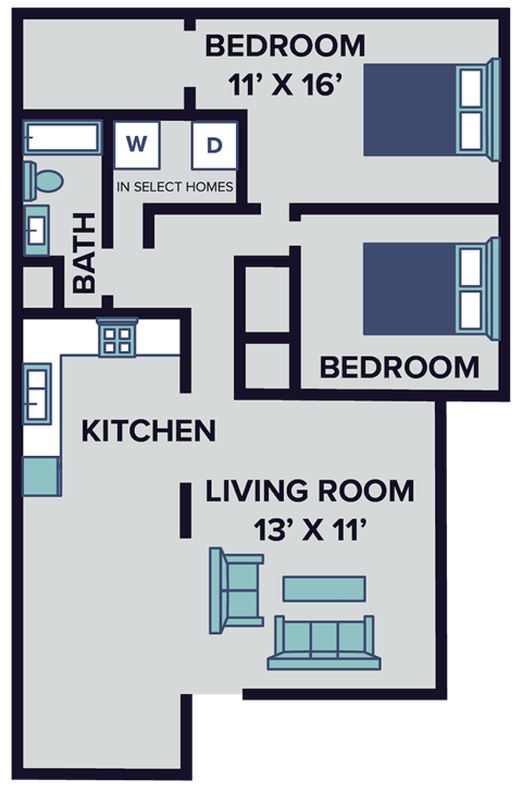 2 bed 1 bath floor plan at huntley ridge new albany