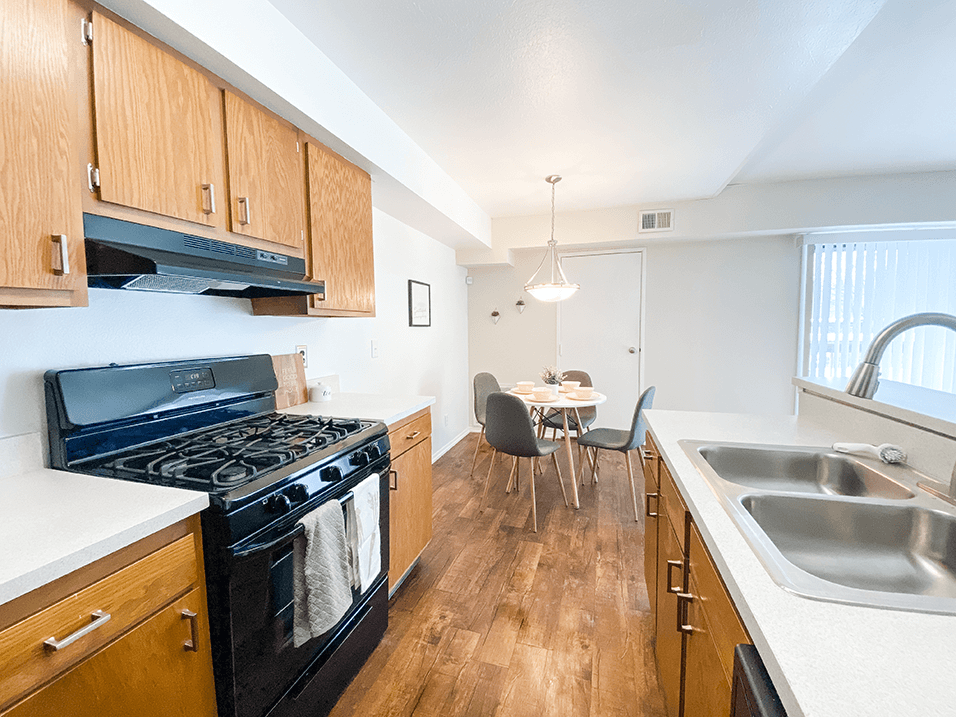 apartment kitchen with appliances