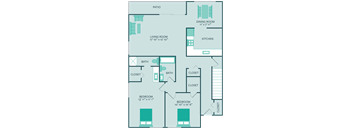 two bedroom two bathroom floor plan 1190 square feet