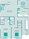 two bedroom two bathroom floor plan 1190 square feet