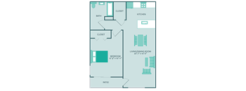 one bedroom one bathroom floor plan 700 square feet