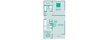 one bedroom one bathroom floor plan 724 square feet