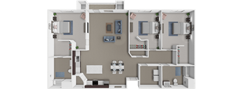 3 bedroom, 2 bathroom apartment at The Chateau in Minot, ND