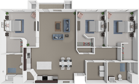 3 bedroom, 2 bathroom apartment at The Chateau in Minot, ND