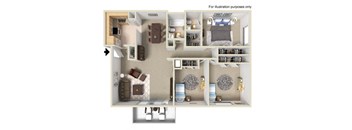 three bedroom apartment floor plan