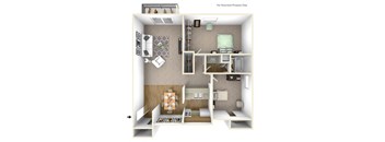 floor plan of 2 bed apt