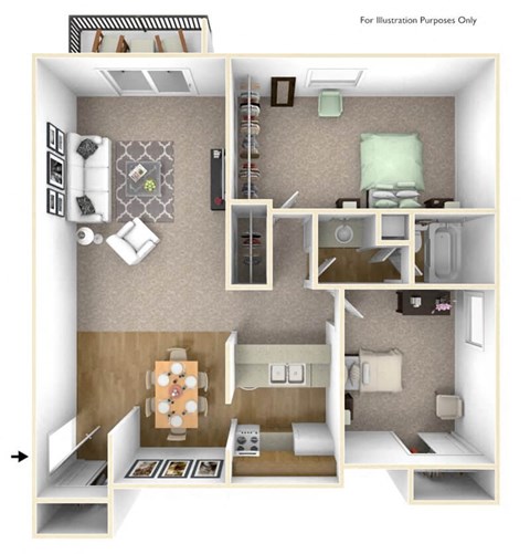 floor plan of 2 bed apt