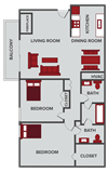 2 bedroom apartment floor plan