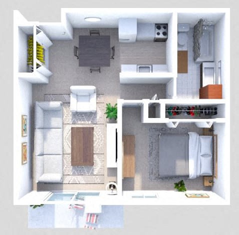 one bedroom apartment floor plan