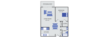 1 Bedroom apartment floorplan