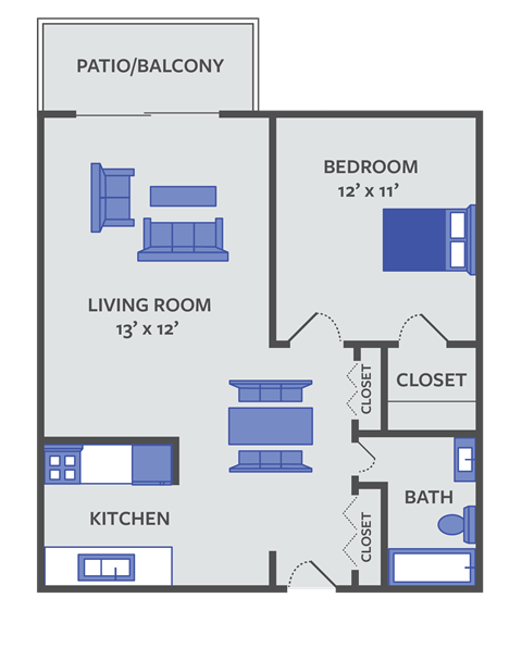 1 Bedroom apartment floorplan