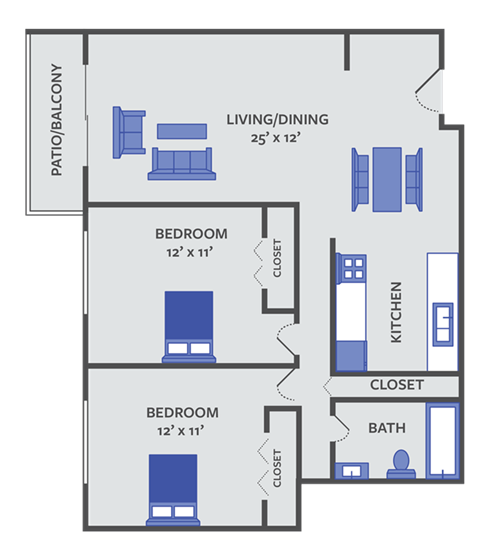 2 bedroom apartment floor plan