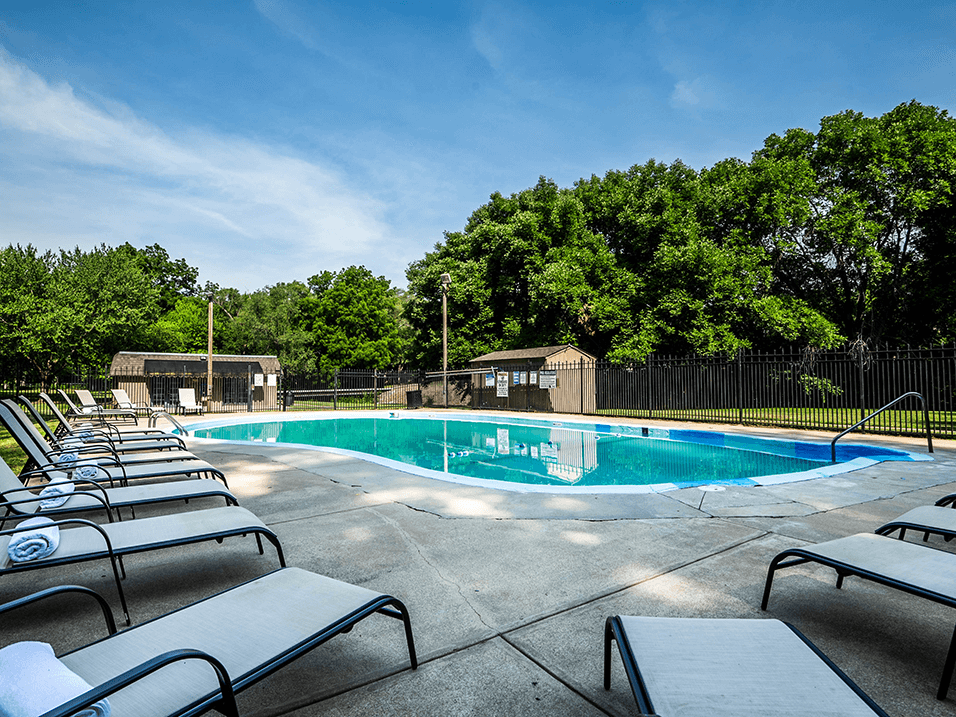 take a dip in the resort style pool