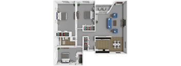 3 bed 1 bath Clemens floor plan at Park Meadows