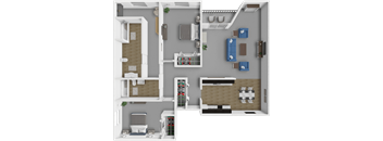 2 bed 2 bath Kraemer floor plan at Park Meadows