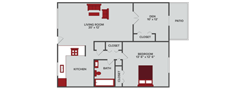 1 Bed 1 Bath with Den