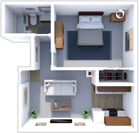 1 bed 1 bath floor plan at pines of southmoor