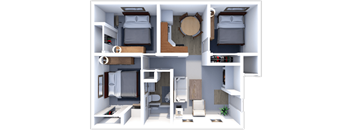 3 bed 1 bath floor plan at pines of southmoor