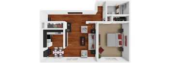 1 bed 1 bath floor plan at preserve at woodland apartments