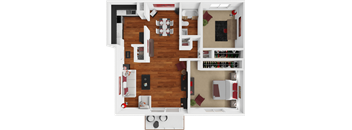 1 bed 1 bath with den floor plan at preserve at woodland apartments