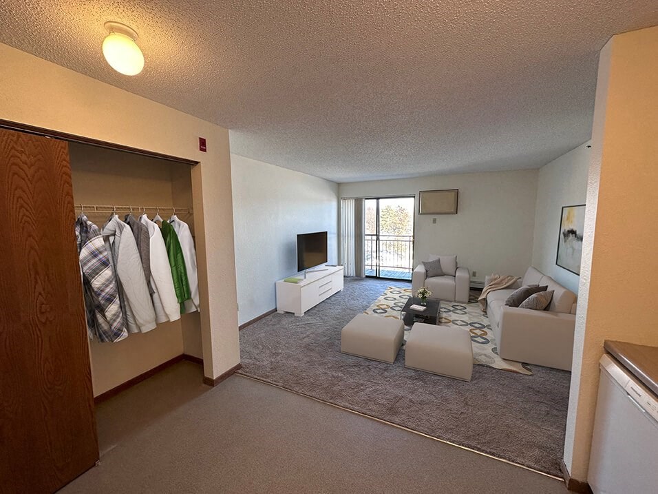 a view of the living room from the kitchen